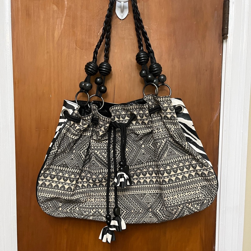 Bueno Purse Zebra Print Black and White
